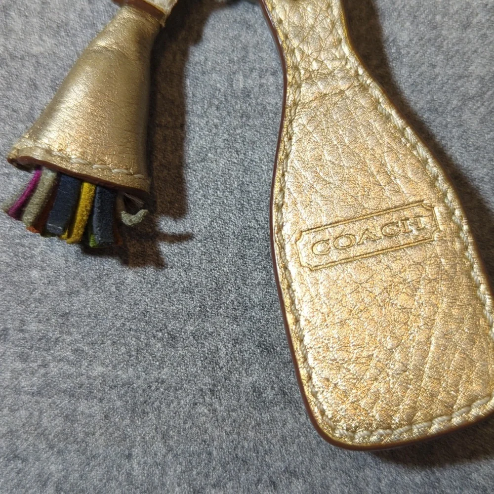 Coach Leather Champagne bottle keychain key fob with rhinestone bubbles! - Picture 3 of 5